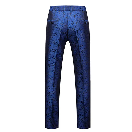 Blue Men's Suit Trousers, Jacquard Fabric Pants, Wedding Party Dress Pant, Asian Size M-5XL 6XL, Pantalones Hombre