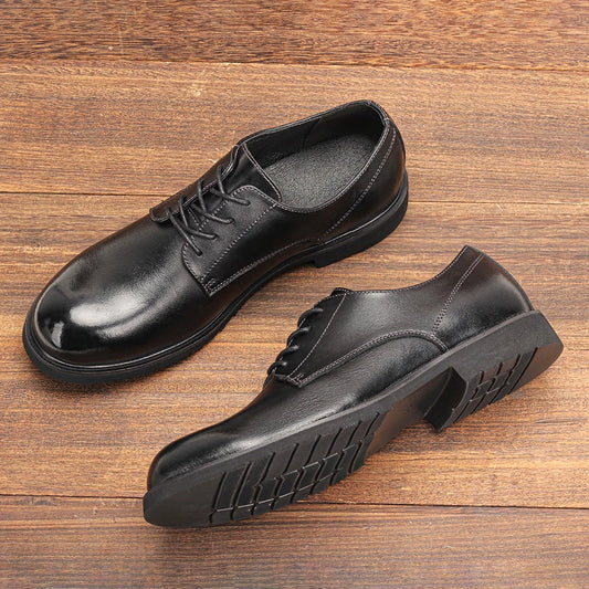 Genuine Leather Men Derby Shoes Ultralight Comfortable fashion Men Casual shoes Black Men Leather Shoes #KD6675