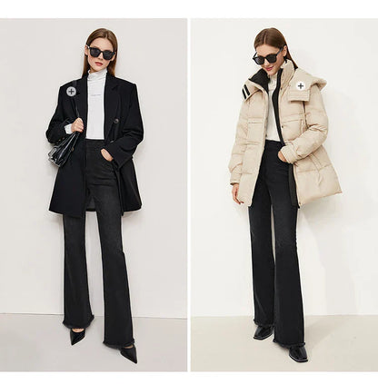 Jeans For Woman 2025 Winter New Slim-fit Warm Versatile Flared Pants Simple Commuter Casual Casual Woman Trousers 12344022