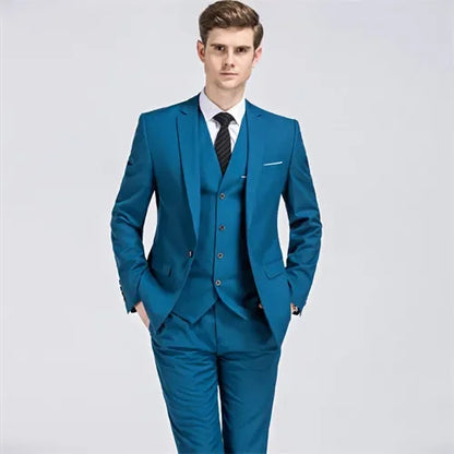 2026 New Men's Suit 3-Pieces Set (Jacket+Pants+Vest) Wedding/Party/Office Coat and Vests Trousers, Asian Sizes M-5XL 6XL.