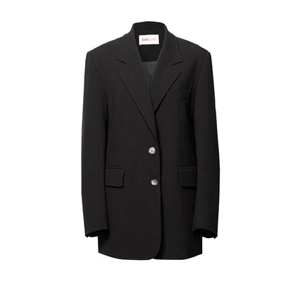 The Ultimate Store Hit~ Women's Mid-Length Oversized Blazer with Shoulder Pads for Petite Figures, Casual Suit Jacket