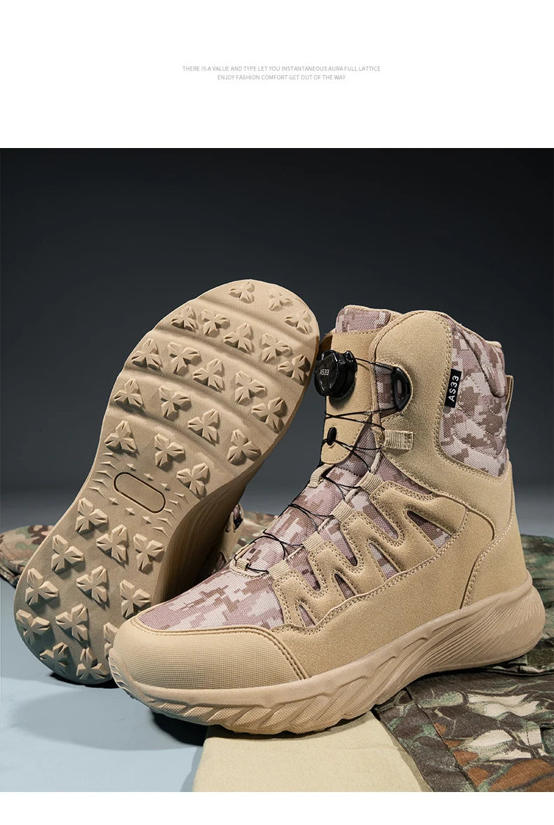 New Men Tactical Boots Brand Army Boot Military Ankle Hiking Shoes Safety Desert Work Climbing Shoes Waterproof High Quality