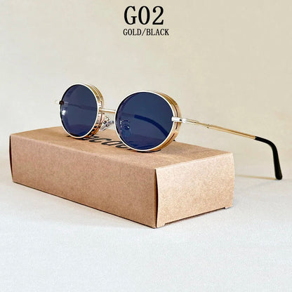 2025 Oval Sunglasses Women Trendy Retro Vintage Steampunk Sunglass Men Fashion Glasses Lentes De Sol Mujer Lunette Soleil Femme