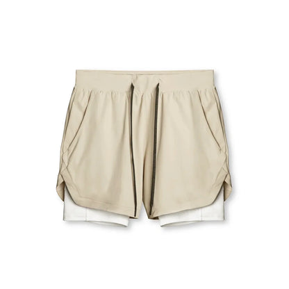 Fashion Gym Shorts for Men Clothing Casual Sweatpants Outdoor Running and Cycling Breathable Double-layer Shorts Men
