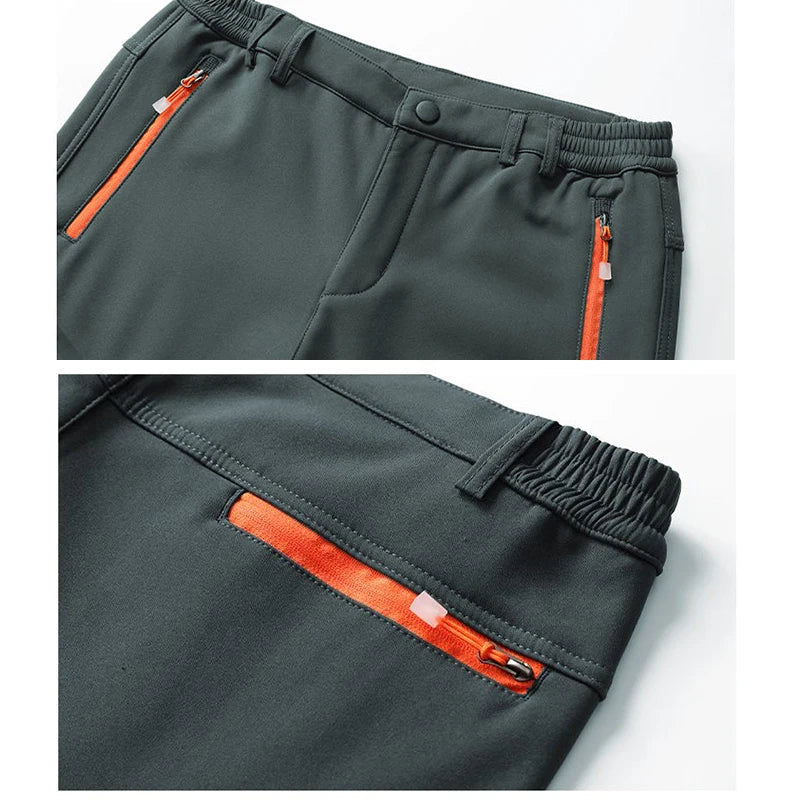 Men's Skiing Snow Pants Camping Fleece Lined Waterproof Winter Insulated Hiking Trekking Pant Outdoor Work Hunting
