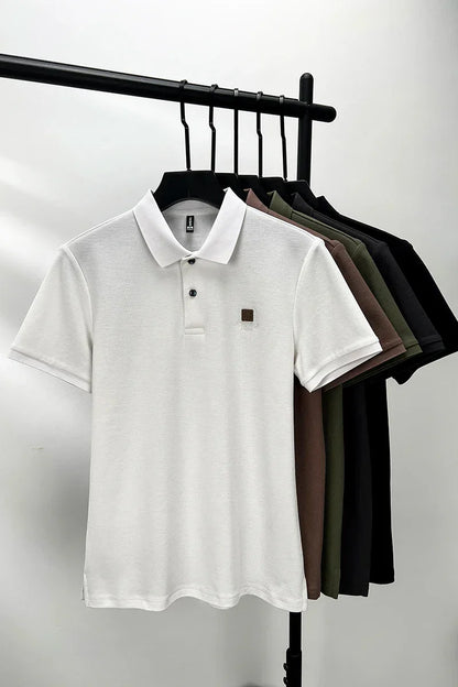 High end brand 100% cotton polo shirt short sleeved men's 2024 summer fashion embroidery comfortable breathable casual T-shirt
