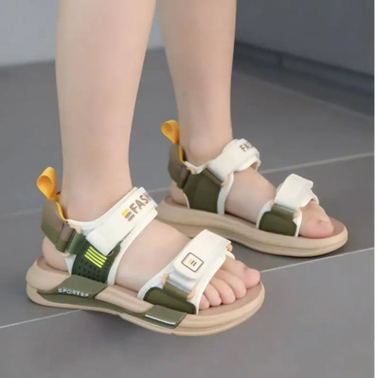Kids'Casual Shoes Sandals Open-Toe EVA Summer Shoes For Boys Hook and Loop Anti-slip Soft Bottom Beige Black Shoes Size 26-37
