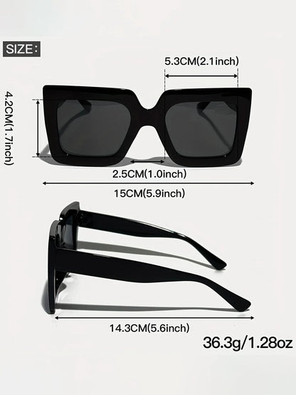 12Pcs Fashionable Oversized Square Frame Glasses Set, Classic Trendy Color Combinations, Stylish Outfits, Daily Life