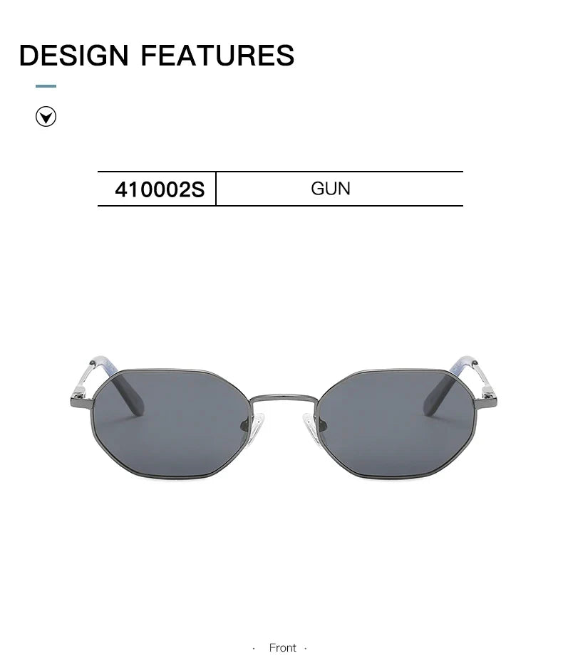 Retro Small Polygon Polarized Sunglasses Women Metal UV400 Sun Glasses Men Anti-Glare UV400 Goggles Driving Eyewear