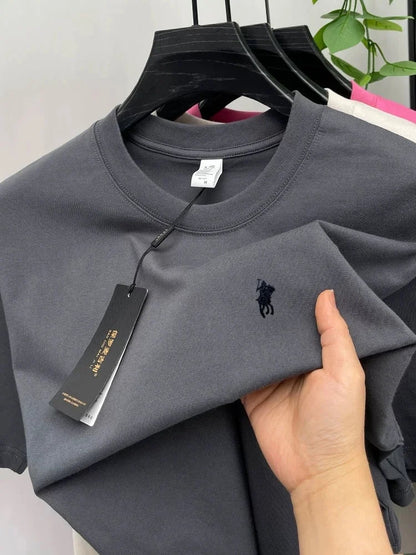 100% cotton high-end brand T-shirt short sleeve summer fashion classic pony embroidery round neck top luxury new Paul men's wear