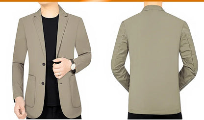 New Summer Man Thin Sunscreen Blazers Jackets Solid Business Casual Suits Coats Male Slim Elastic Blazers Jackets  Clothing 4XL