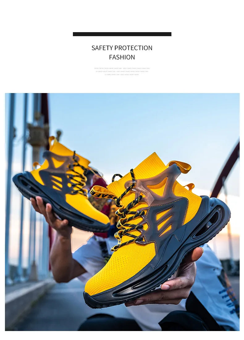 European Plus Size 50 Newest Design Men Wrok Safety Boots Anti-smash Steel Toe Cap Indestructible Construction Industry Shoes