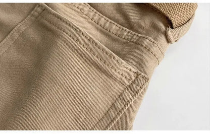 Women Military Green Denim Cargo Shorts Summer High Waisted Loose Wide Leg Y2K Hot Girl Casual Short Pants with Pockets