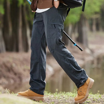 Quick-drying Hiking Pants 2026 Spring Summer Mountain Camp Outdoor Casual Cargo Pants Mens Waterproof Loose Breathable Trousers