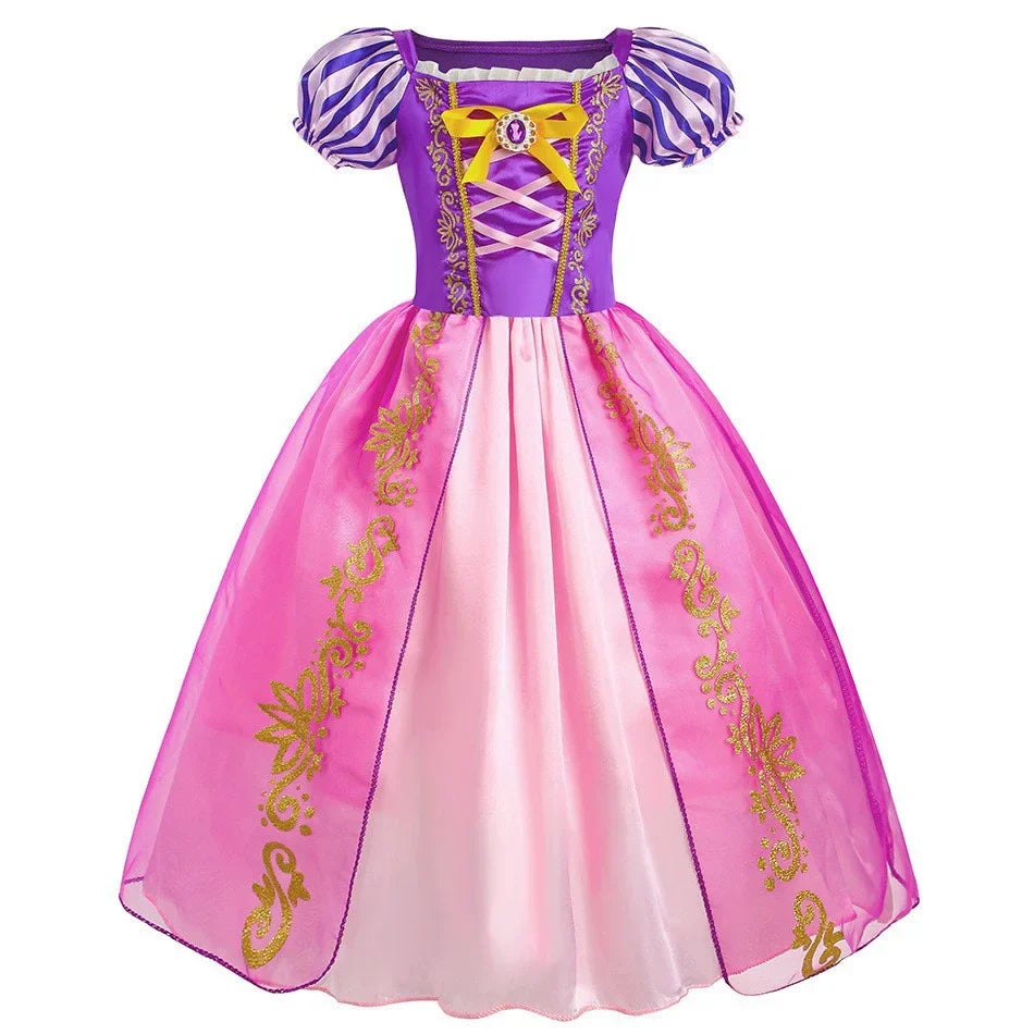 Girl Rapunzal Princess Dress Halloween Cosplay Ball Gown Party Costume Disguise Kids Outfit Children Clothes