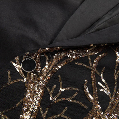 Men Sequin Jacket Glitter Tuxedo Paillette Champagne Sequined Blazer Black and Gold Jacket Performer Outfit Stage Jacket