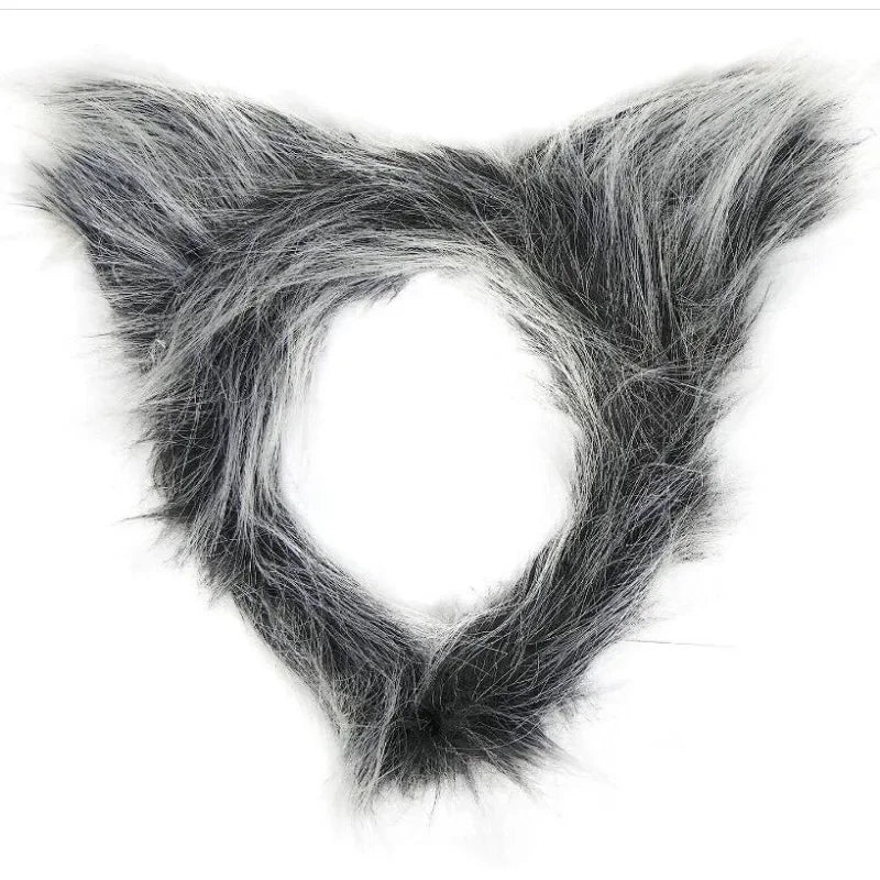 Girls Wolf Ear Headband Tail Skirt Mask Suit Wolf Cosplay Costumes Children Stage Costume Birthday Gift Halloween Animal Dress
