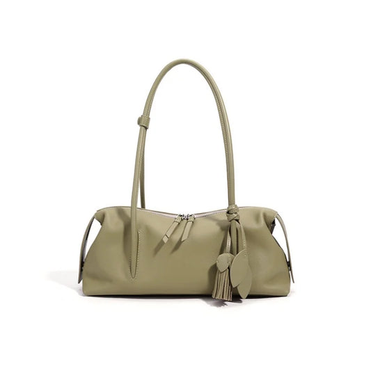 2026New Women's Casual Top Grain Leather Shoulder Bag Large Capacity Soft Pillow Handbag Underarm Tote for Daily Commute