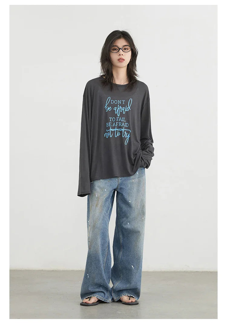Women Jeans Loose Casual New Retro High Waisted Straight Leg Wide Leg Denim Pants Female Trousers Summer 2025