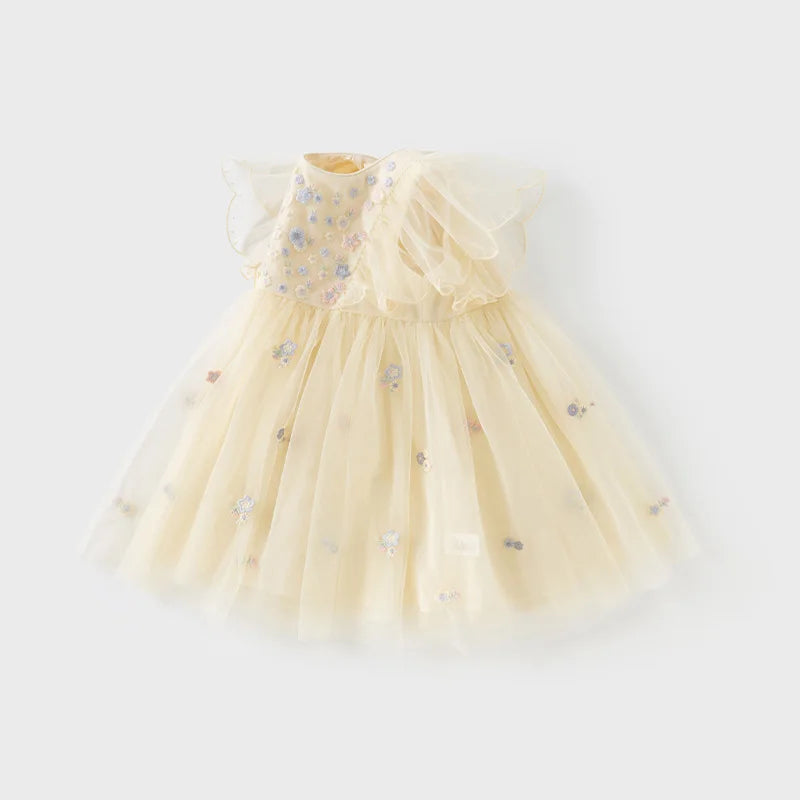 Summer Girls Baby Princess Dress Charm Elegant Cute Mesh Embroidered Floral Dress Party Gentle Outdoor DB2250967