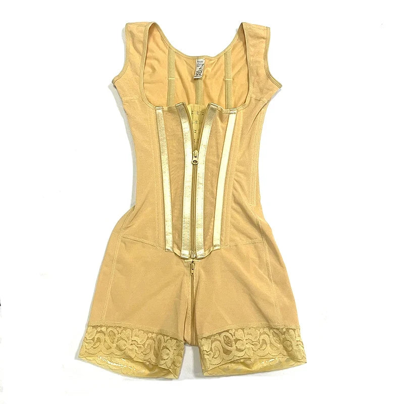 Fajas Shapewear Bodysuit Body Shaper Women 9-bone High Compression Girdles Double Tummy Control Full Body Open Crotch