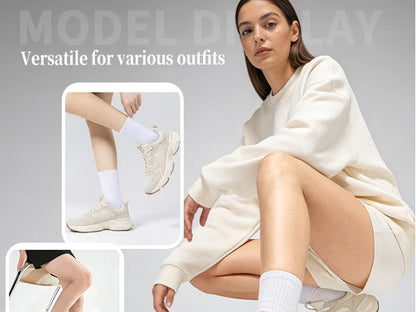 Women Walking Shoes Lightweight Mesh Breathable Sport Shoes Comfort Soft Female Leather Height Increase Casual Sneakers