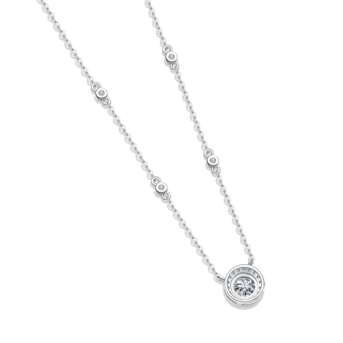 1CT GRA Certified Moissanite Necklace for Women Lab Created Diamond 925 Silver Pendants 18k Gold Plated Jewelry