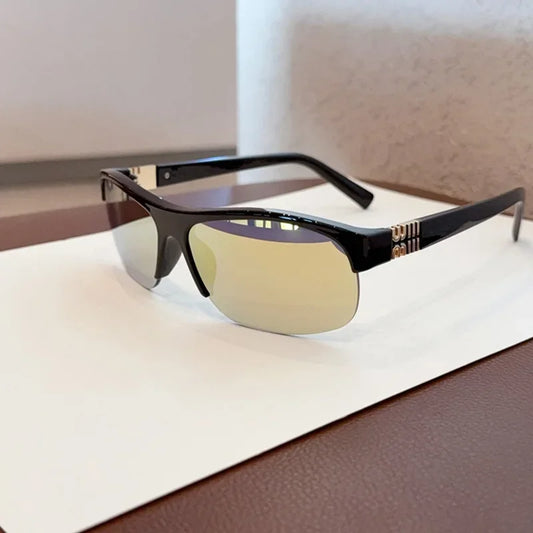 2026 Ladies Semi-rimless Sunglasses Brand Vintage Sports Sun Glasses Retro Luxury Male Goggles UV400 Sunglass Men Oculos De Sol