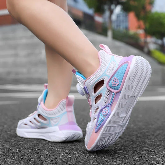 Children Sports Shoes Summer New Hollow Mesh Breathable Fashion Flat Bottom Anti Slip Student Daily Wear Comfort Casual Shoes