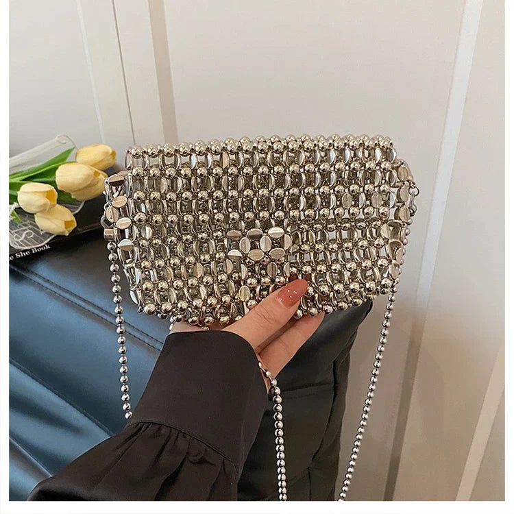 PU Sense of Luxury Solid Color Evening Bags Hollow Out Temperament 2025 Hot Sale Ladies Bags Versatile Fashion Shoulder Bags