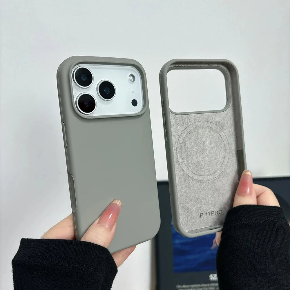Original Liquid Silicone For Magsafe Phone Case for iPhone 17 16 15 14 13 Pro Max 17Pro Official Magnetic Soft Protective Cover