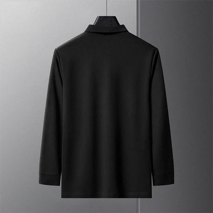 New Best-selling Spring and Autumn Men's Trendy Fashion Lapel Embroidered Long Sleeved Top Polo Shirt Sweatshirt T-shirt
