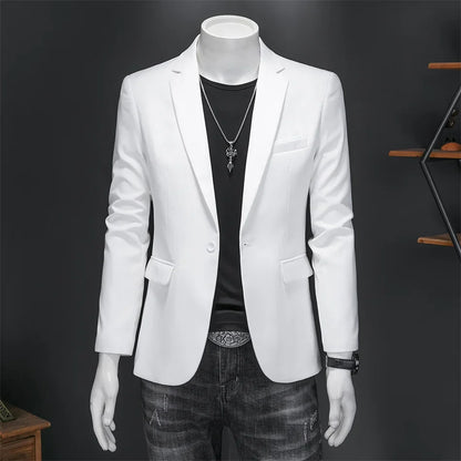 Plus Size 6XL-M Fashion Mens Solid Color Suit Jacket High Quality Business Slim Fit Casual Blazers Formal Social Wedding Tuxedo