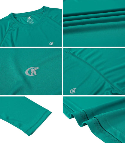 Men UPF 50+ Long Sleeve T-Shirt, Rash Guard Breathable Tops, Pullover Shirt for Sport Fishing Hiking Running Beach Surfing