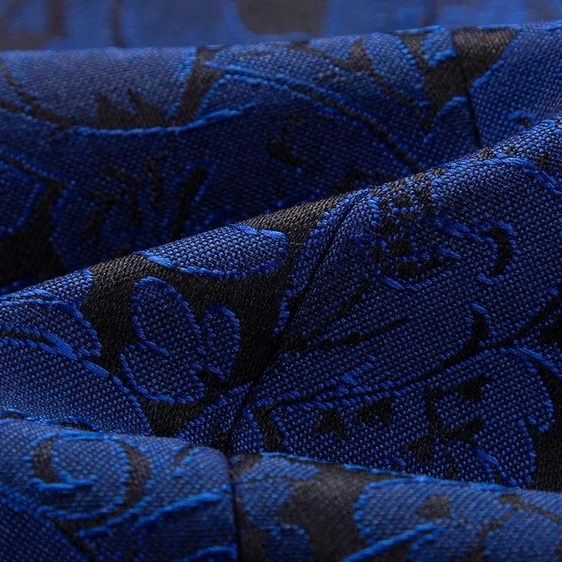 Blue Men's Suit Trousers, Jacquard Fabric Pants, Wedding Party Dress Pant, Asian Size M-5XL 6XL, Pantalones Hombre
