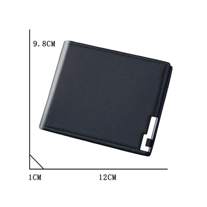 Short Men Wallets Card Holder Photo Holder Slim Male Print Wallet High Quality PU Leather Money Bag New Kpop Small Men's Purse