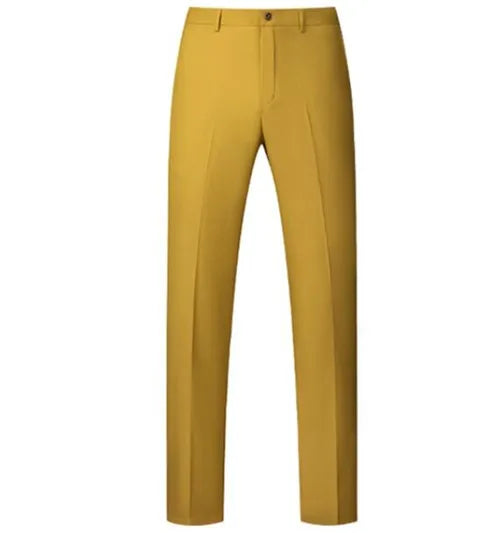 New Men Solid Colour Formal Suit Pants Black / Red / Royal Blue Homme Wedding Office Social Slim Fit Trousers