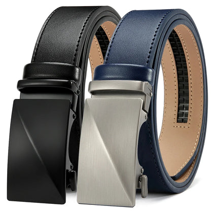 Brand Leather Belts for Men 115cm-135cm Automatic Belt with Ratchet Strap Top Quality Belts Luxury Belts for Men