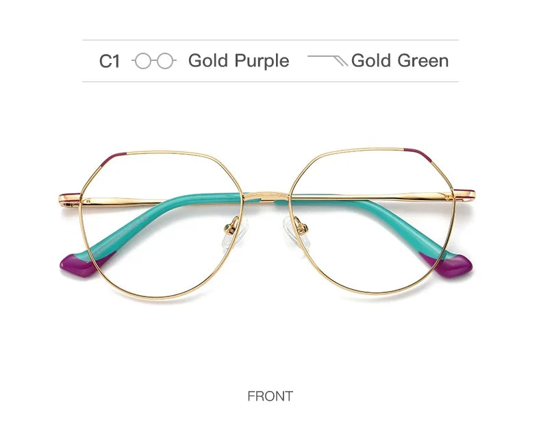 Metal Myopia Prescription Glasses Hyperopia Reading Glasses Women Anti Blue Light Computer  Glasses Optical Glasses Frame