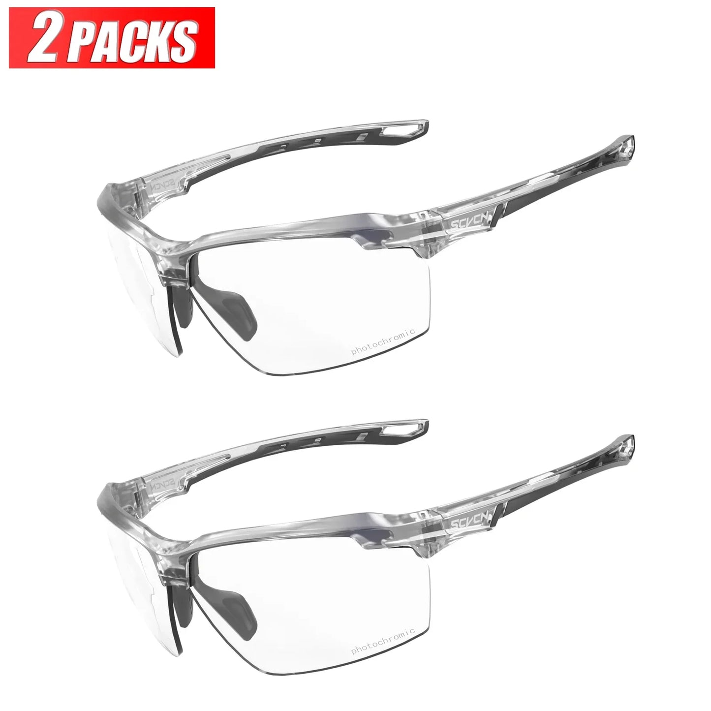 3PACKS Photochromic Cycling Sunglasses Glasses Bike MTB Bicycle Hiking Golf UV400 Sports Glasses for Men Women Baseball