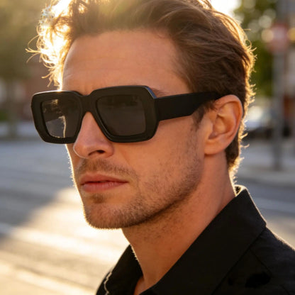 2026 Fashion Men Polarized Sunglasses High Quality Acetate Retro Square Women Sun Protection UV400 Sunglasses Customized Logo