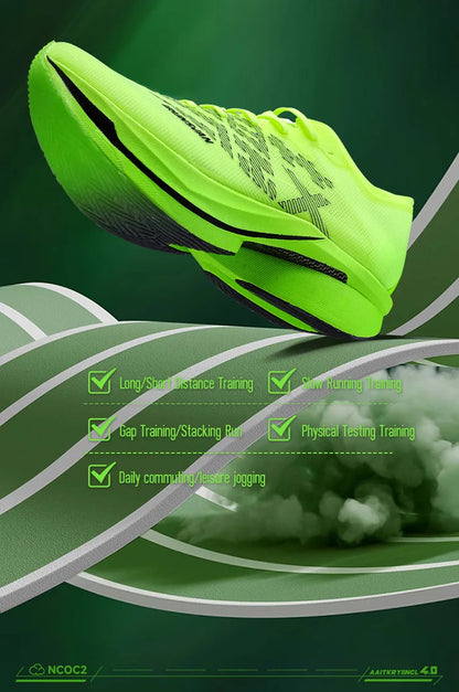 Carbon Plate Sports Shoes Marathon Professional Running Shoes Shock Absorbent Breathable Jogging Shoes Unisex 095