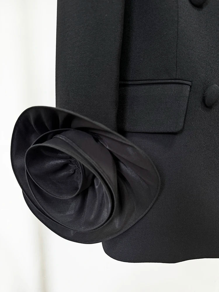 HIGH STREET Newest Fashion Designer Jacket Women's Flowers Appliques Double Breasted Blazer