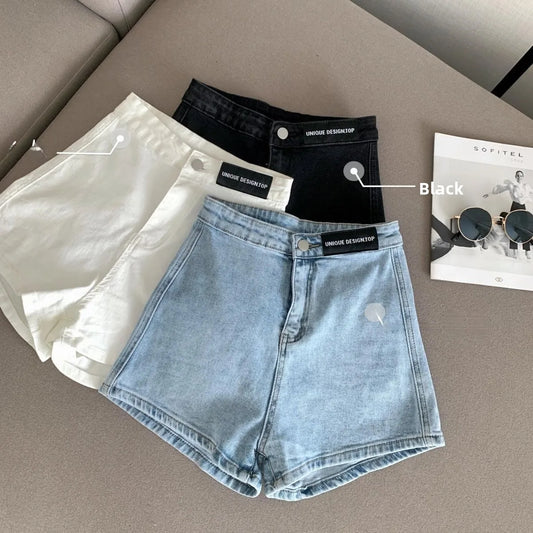 Retro Spicy Girl High Waist Skinny Denim orts Women's Summer Thin Korean Sle Cotton Stretch Tight Fit Trendy Hot Pants