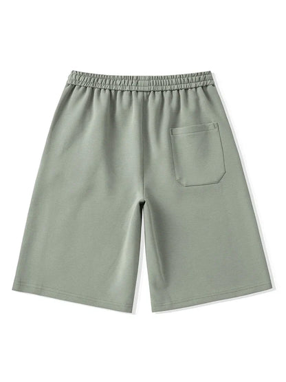 Men's Shorts Summer Clothes Fashion Letter Printed Casual Sweatpants Solid Color Loose Cotton Short Pants Male Straight Shorts
