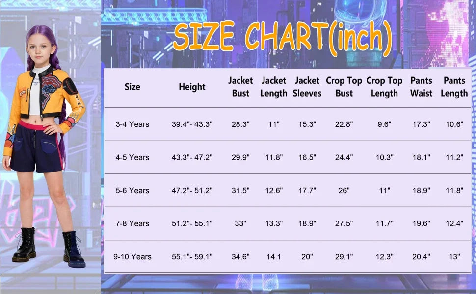 Boy Girls Costume Zoey Rumi Mira Cosplay Pop Singers Womens Halloween Outfits with Accessories