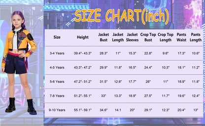 Boy Girls Costume Zoey Rumi Mira Cosplay Pop Singers Womens Halloween Outfits with Accessories
