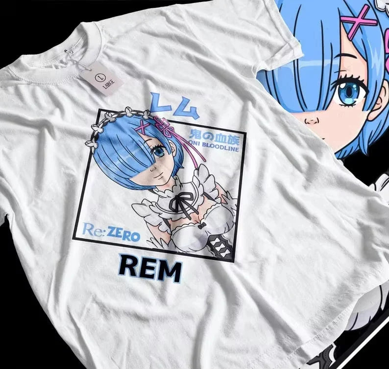 Re Life in A Different World From Zero Peripherals Graphic Print T-shirt Men Women Crewneck Cotton Harajuku Oversize Fashion Tee