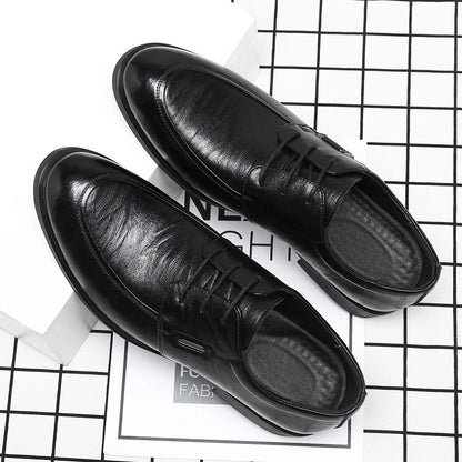 Brown Leather Dress Shoes British Style Lace Up Formal Business Footwear Groom Wedding Shoes Low Top Comfortable Office Shoes