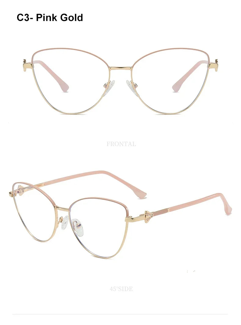 New Fashion Simple Cat's Eye Personalized Frame Design Women's Anti-Blue Light Reading Glasses Customizable Prescription